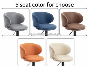 Hot Sale <strong>Bar</strong> <strong>Stool</strong> <strong>Fabric</strong> <strong>Upholstered</strong> Swivel Height Adjustable Curved <strong>Back</strong> with Footrest for Kitchen Island Cafe - Product Image 4