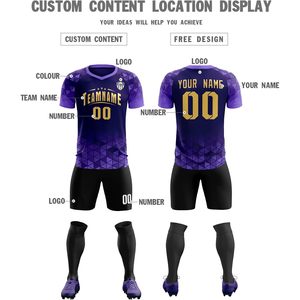 Camiseta de Fútbol Personalizada Unisex con Cuello en V, Sublimada, Absorbente de Humedad, Uniforme de Entrenamiento con Nombre, Número y Logotipo del Equipo - Product Image 3