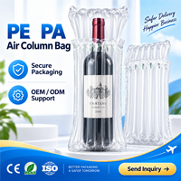 Coussins gonflables personnalisés en colonne d'air, sacs à bulles PE pour protection, emballage gonflable pour bouteilles de vin