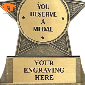 Premio unico personalizzato che merita un trofeo medaglia Mini stella trofeo medaglia vuota - Product Image 2