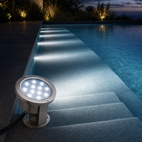 Lumière de fontaine d'eau super lumineuse RGBW écologique IP68 DMX512 en acier inoxydable pour piscine extérieure, jardin et aménagement paysager
