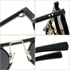 แว่นกันแดดทรงกลมเล็กสไตล์เรโทรพังก์ลายเสือดาวสีเขียวแบบกำหนดเองสำหรับผู้ชายและผู้หญิง - Product Image 6