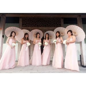 Paraguas de sombrilla de papel de bambú y algodón rojo hecho a mano de 84cm con logotipo personalizado para boda, novia, damas de honor, favores - Product Image 4