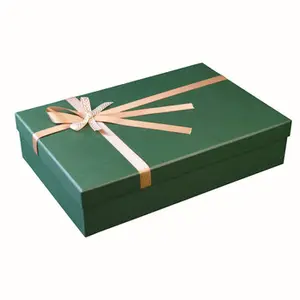 批发定制领结花式糖果纸盒大气绿色长方形数码印花服装鞋盒