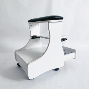 Mesa de Manicura Blanca con Reposabrazos, Cajón y Estante para Zapatos, Mueble de Salón - Product Image 5
