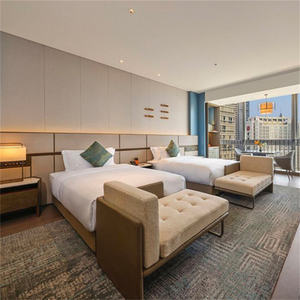 Juego de Muebles de Dormitorio de Lujo para Hotel o Resort de 5 Estrellas, Estructura de Cama Moderna con Base de Madera, Cabecera y Mesitas de Noche - Product Image 3