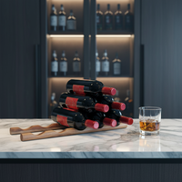 Support à vin empilable en bois d'acacia, vente en gros d'usine, casier à vin horizontal de table pour présentation en café, bar, décoration de cuisine et maison