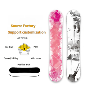 Planche de snowboard polyvalente pour femmes, rose et noir contrastés, avec noyau en bois de peuplier, écologique, tout-terrain, bande de caoutchouc <span class=keywords><strong>film</strong></span>ée - Product Image 5