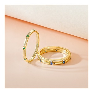 Hot Selling Trendy 925 <strong>Silver</strong> <strong>Eternity</strong> <strong>Ring</strong> Zircon Diamond Inlaid Fashionable Simple INS Style Temperament Jewelry Stackable - Product Image 1