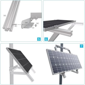 <span class=keywords><strong>Support</strong></span> triangulaire en alliage d'aluminium <span class=keywords><strong>pour</strong></span> <span class=keywords><strong>panneaux</strong></span> solaires photovoltaïques sur balcon de camping-car - Cadre triangulaire réglable à plusieurs niveaux - Product Image 5