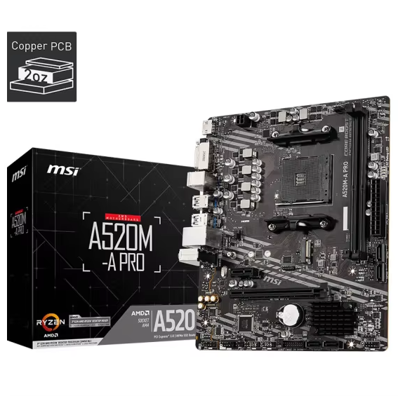 Glorexon A520M-A PRO DDR4 New Desktop Motherboard Double Channel PCI-E 3.0 Integrated Graphics AMD AM4 Socket 64GB RAM Micro-ATX