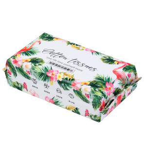 Serviettes et lingettes nettoyantes jetables carrées imprimées, extra épaisses, en coton doux, pour le démaquillage, format voyage - Product Image 1