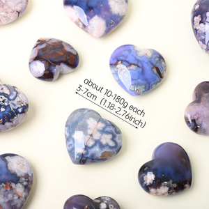 Corazón <span class=keywords><strong>de</strong></span> Ágata Azul Natural Tallado a Mano, Piedras Curativas <span class=keywords><strong>de</strong></span> Cristal para Decoración - Product Image 5