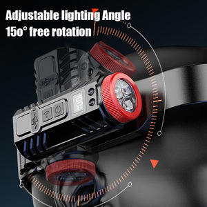 Lampe frontale à capteur <span class=keywords><strong>LED</strong></span> rechargeable transfrontalière double tête Silicone course de nuit cyclisme Camping lampe frontale Cob réglable <span class=keywords><strong>solaire</strong></span> - Product Image 5