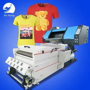 Factory Fast Speed Roll To Roll 60cm Printing 4 Head I3200 I4720 Dtf Printer With Powder Machine For Clothing Printing