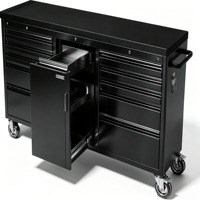 Armoire à outils roulante de garage robuste et moderne, avec évier intégré, écologique, ignifuge, en acier inoxydable, verrouillable, 5 tiroirs coulissants
