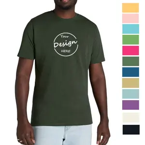 Bulk Wholesale Embroidered 100 Combed Cotton 180gsm T-Shirt Summer Custom Plain Tshirt Short Sleeve Jungle Green T Shirt Men