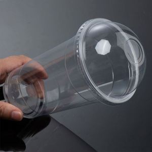 Vasos Desechables de PET con Impresión Personalizada, 32oz 1000ml, Vasos de Plástico Transparente con Tapas para Bebidas, Cafeterías, Comida para Llevar, MOQ Bajo - Product Image 4