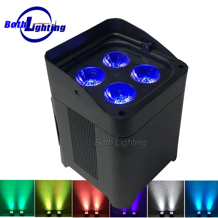 Outdoor Waterproof IP65 4 × 18W RGBWA UV Battery Powered DJ Led Par Uplights