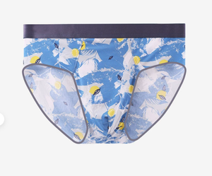 Ice Silk Fashion Men's Plus Size Mid-Rise Printed Knitted Anti-Bacterial Briefs Cool Breathable - Product Image 4