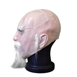 Masque de vieil homme chauve avec barbe pour adulte réaliste grand-père Halloween masque Costume aîné pleine tête fête <span class=keywords><strong>cadeau</strong></span> homme chauve - Product Image 5