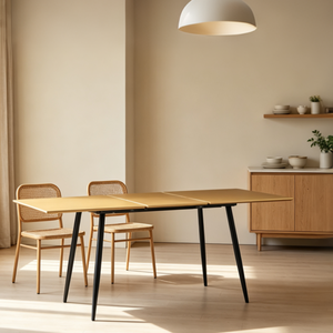 <span class=keywords><strong>Table</strong></span> de salle à manger extensible et peu encombrante, abordable, <span class=keywords><strong>avec</strong></span> plateau en mélamine de 120-160 cm et pieds en métal, <span class=keywords><strong>avec</strong></span> plateau coulissant intégré. - Product Image 1
