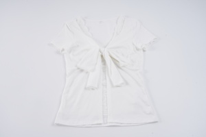 Camiseta Y2K Dulce para Mujer con Encaje y Lazo Delantero, Manga Corta, Estilo Casual y Delicado, Blusa de Moda para Dama, Venta al por Mayor - Product Image 6