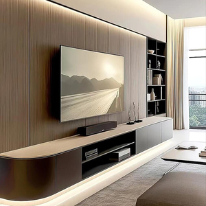 Meuble <span class=keywords><strong>TV</strong></span> mural de style américain Design minimaliste moderne Meuble de salon en mélamine Meuble <span class=keywords><strong>TV</strong></span>