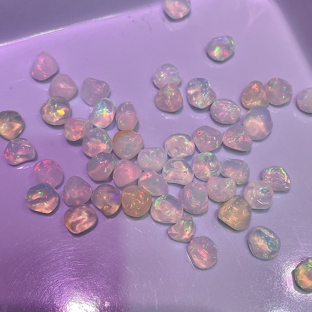 Wholesale Natural Rainbow Fire Ethiopian Opal Cabochon Mix Shape Free Size for Jewelry Loose Gemstones