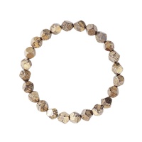 Bracelet unisexe en perles de pyrite naturelle, forme diamant irrégulière, facettes, enfilé de perles