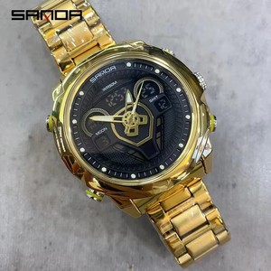 Sanda 9022 Men's Business Wrist Watch New Model Waterproof Analog <b>Clock</b> Digital LED Display for Outdoor Activities Silicone - Product Image 5