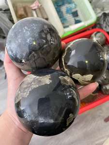 Precio al por mayor Esferas de ágata con verde fluorescente bajo luz UV también las llama ágata volcánica - Product Image 4