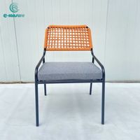 Chaise de jardin simple pour hôtel, mobilier de loisirs, série de meubles de patio, chaise en corde tressée orange moderne pour la maison et l'hôtel
