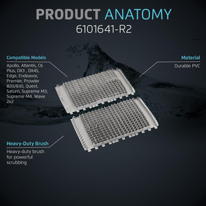 Brosse à rouleaux Dolphin 6101641-R2 en plastique gris, pièce de rechange pour équipement automatisé - Product Image 3