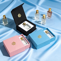 Boîte de luxe pour parfum, impression personnalisée, emballage d'échantillons de parfum, emballage cosmétique rose, boîte à tiroirs