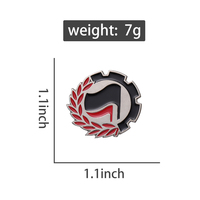 Broches en émail anti-fascistes personnalisées, logo drapeau noir et rouge, badges de revers, bijoux, cadeau pour amis
