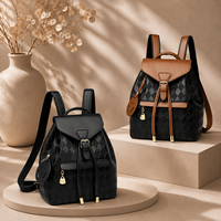 Tas Ransel Wanita Kulit PU Desainer Premium Mewah Pola Berlian Fashion OEM ODM Kustom Grosir Pasokan 20 Pcs