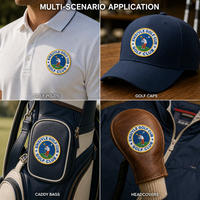 Écussons brodés personnalisés pour clubs de golf, badges ronds avec logo d'équipe sportive, à thermocoller ou à coudre pour chapeaux, vestes, sacs