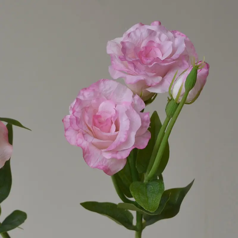 Hoge Kwaliteit Roze Bos Eustoma Kunstmatige Bloem Decoratie Kunstmatige Eustoma Knop Zijde Bloem Boeket Kerst