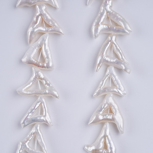 Manufacturer <b>Direct</b> Sales-New Natural Freshwater White Triangle Hollow <b>Bead</b> String Handmade DIY Accessor - Product Image 2