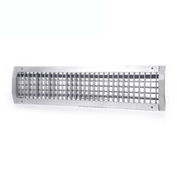 Diffuseur de ventilation rectangulaire mural en alliage d'aluminium blanc moderne à double déflection pour CVC, grille conventionnelle extérieure