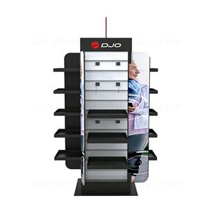 Exhibidor Giratorio Comercial de 360 Grados, Estante Metálico de 4 Caras con Ganchos para Calzado Deportivo y Tenis en Tiendas Minoristas - Product Image 3