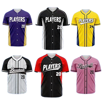 Maillot de baseball entièrement personnalisé avec logo d'équipe et numéro de joueur, vente en gros OEM ODM, sublimation respirante à séchage rapide