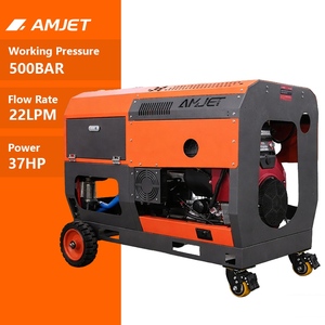 Machine de nettoyage industrielle AMJET G5 500 bar 22 LPM pour la restauration des surfaces en béton, la préparation de l'acier et les travaux de nettoyage intensifs - Product Image 1