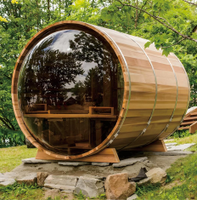 Sauna extérieur moderne multifonctionnel électrique avec conteneur en bois massif de pruche résistant aux intempéries pour la maison et le jardin