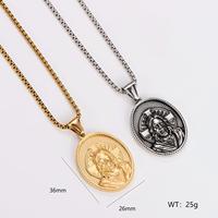 Liontin Kalung Salib Yesus Antik, Medali Jimat Suci, Perhiasan Religius Kristen Katolik, Baja Anti Karat, Perhiasan Fashion