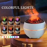 Nouveau diffuseur d'arômes ultrasonique volcanique à lave USB avec pulvérisation programmée, effet de flamme 3D, humidificateur d'air, machine d'aromathérapie froide