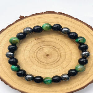 Perles d'onyx noir pour hommes et femmes, triple protection, œil de tigre, pierre de lave, forme de lune, libère la peur, l'anxiété, apporte le succès - Product Image 6