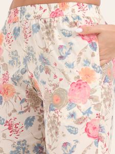 Nouvel ensemble de pyjama en coton à manches 3/4, imprimé floral, vêtements de nuit pour femmes, vêtements de nuit de couleur unie, prix de gros disponible - Product Image 5