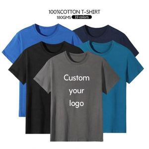 High Quality Men's <b>T</b> Shirts 180g Combed Cotton Factory Wholesale Round Neck Solid Pattern with Personal Logo Support - Product Image 4